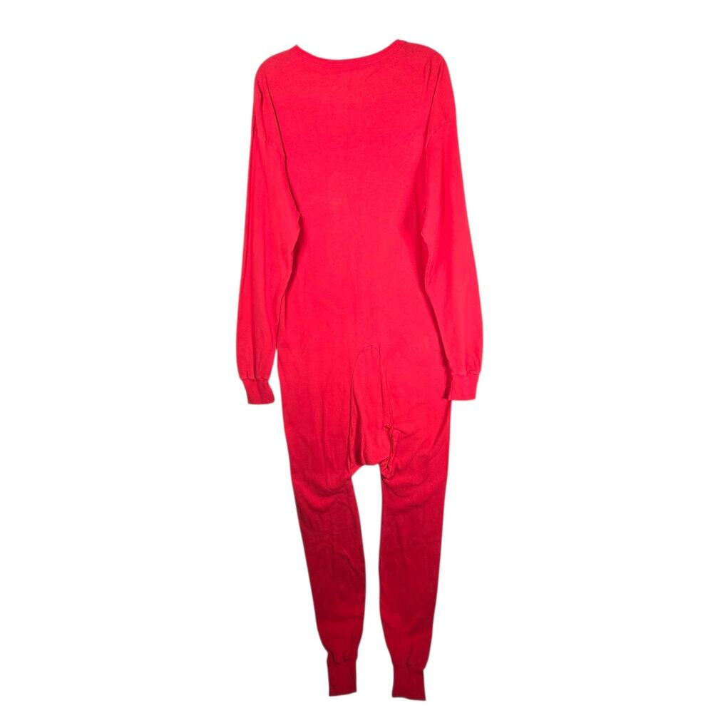 Indera Union Suit Mens 2XL Red Cotton Sleepwear Pajamas One Piece Thermal - Picture 5 of 8